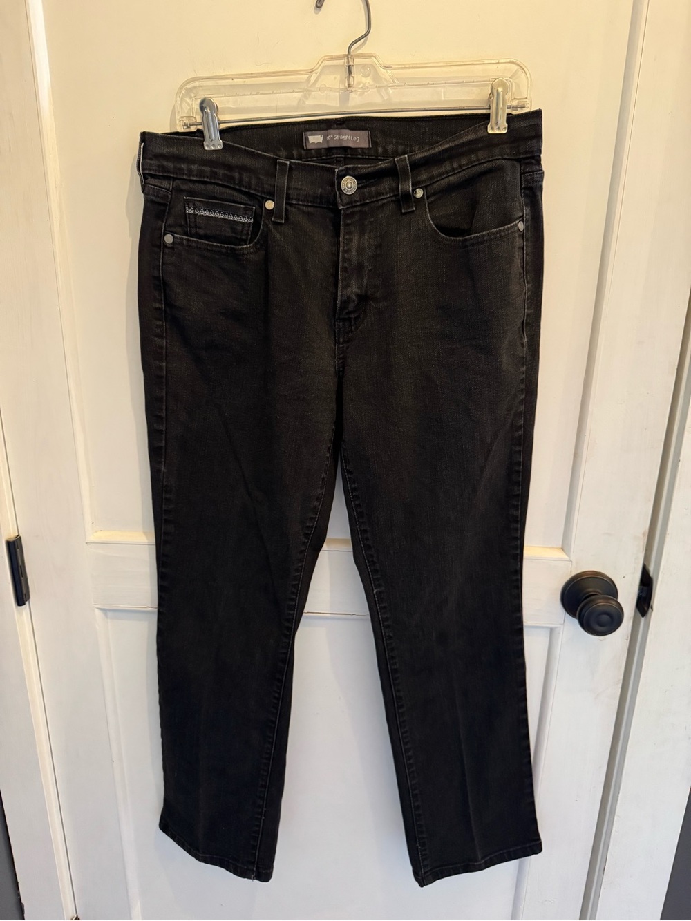 Women’s Levi Strauss & Co Black 505 Straight Leg Mid Rise Black Jeans